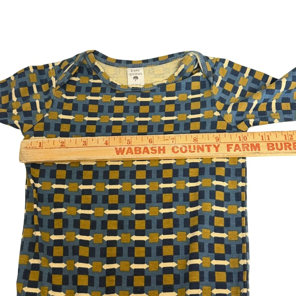 Kate Quinn Organic Cotton Bodysuit & Ribbed Cargo Pants Set 12-18M Mustard Blue
